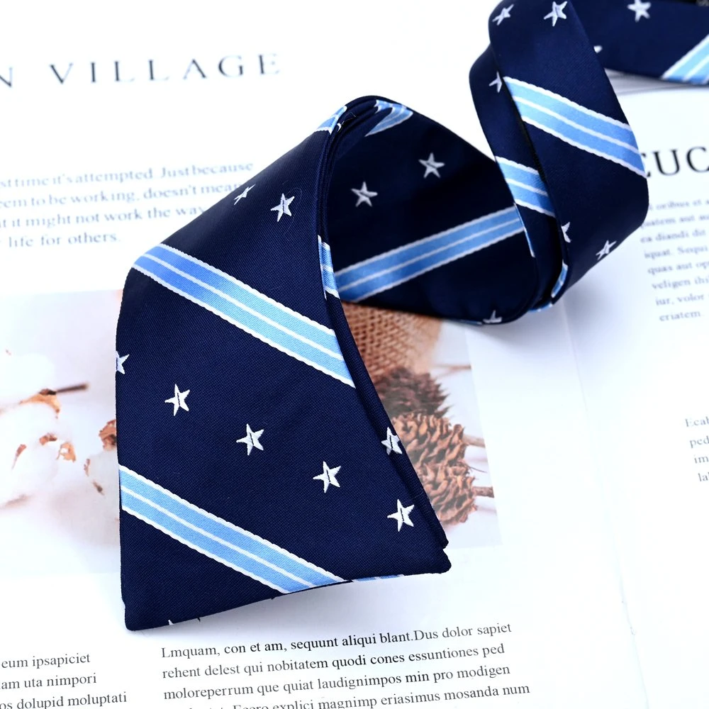 Yili Woven Custom Striped Stars Handmade Self Tie Bow Ties for Men