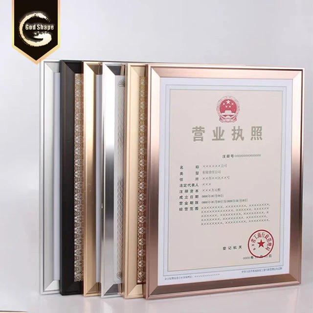 Factory Direct Colorful Certificate Frame Aluminum Frame