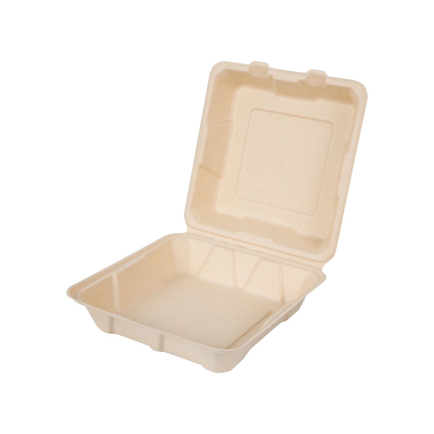 Eco Friendly Disposable Environmentally Box Sugarcane Lid Food Tableware Takeout Take Away Bagasse Food Sugarsugar Cane Bagasse Burger Box 6 Inches