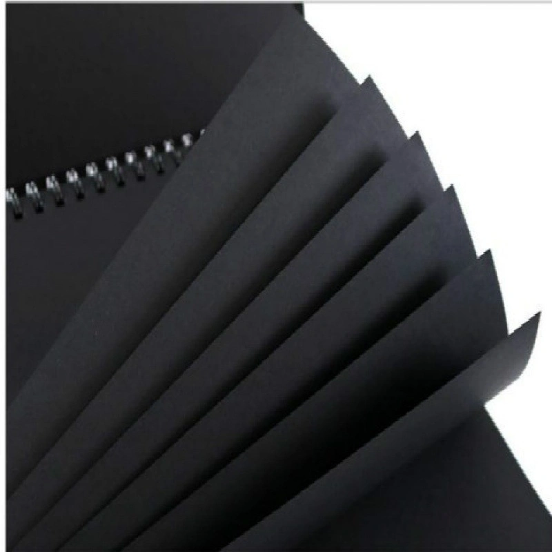 Papel duro negro personalizado cubre cuadernos de dibujo de hojas sueltas espiral