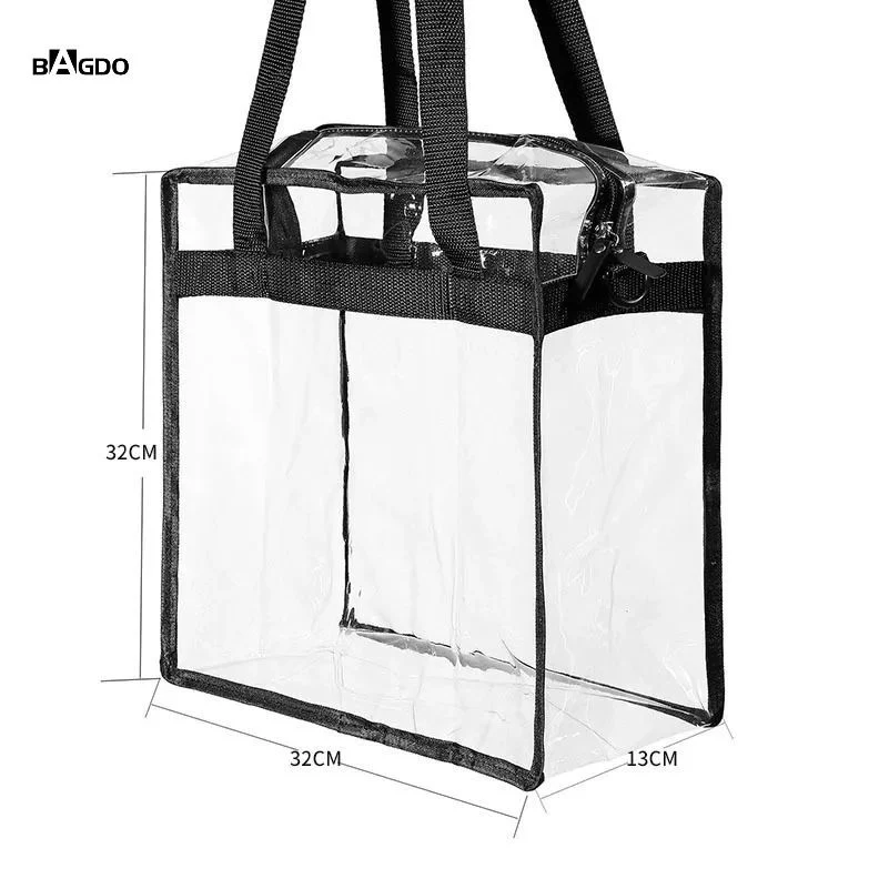 See Through Clear PVC Plastic Ladies Tote Bag for Men Women