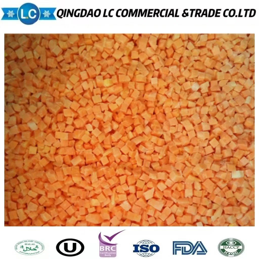 China Supplier Export Food Grade Buyers Price IQF Cut Vegetables Deep Frozen Diced Carrots