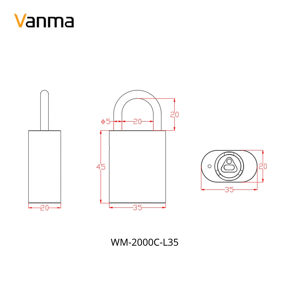 Vanma New Durable Padlock Electronic Key Portable Door Lock for Power Boxes