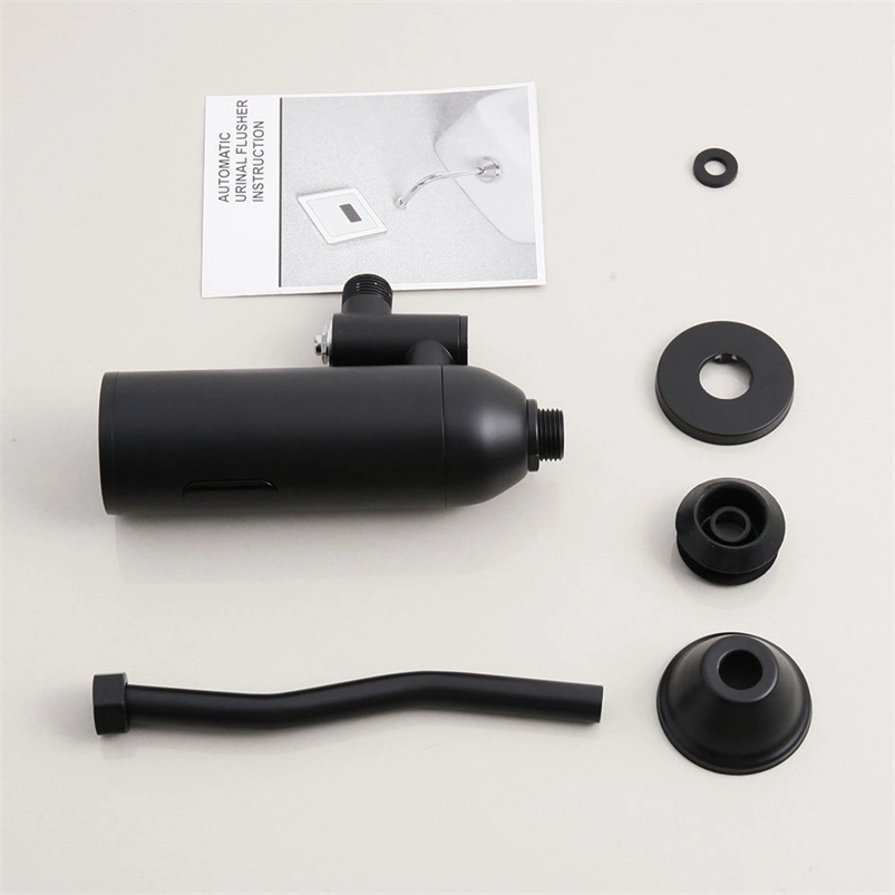 Touchless Wall Mounted Sensor Flush Valve for Toilets - Automatic Black Finish and Convenient Bathroom Fixture Automatic Flush Valve Sensor Black Urinal