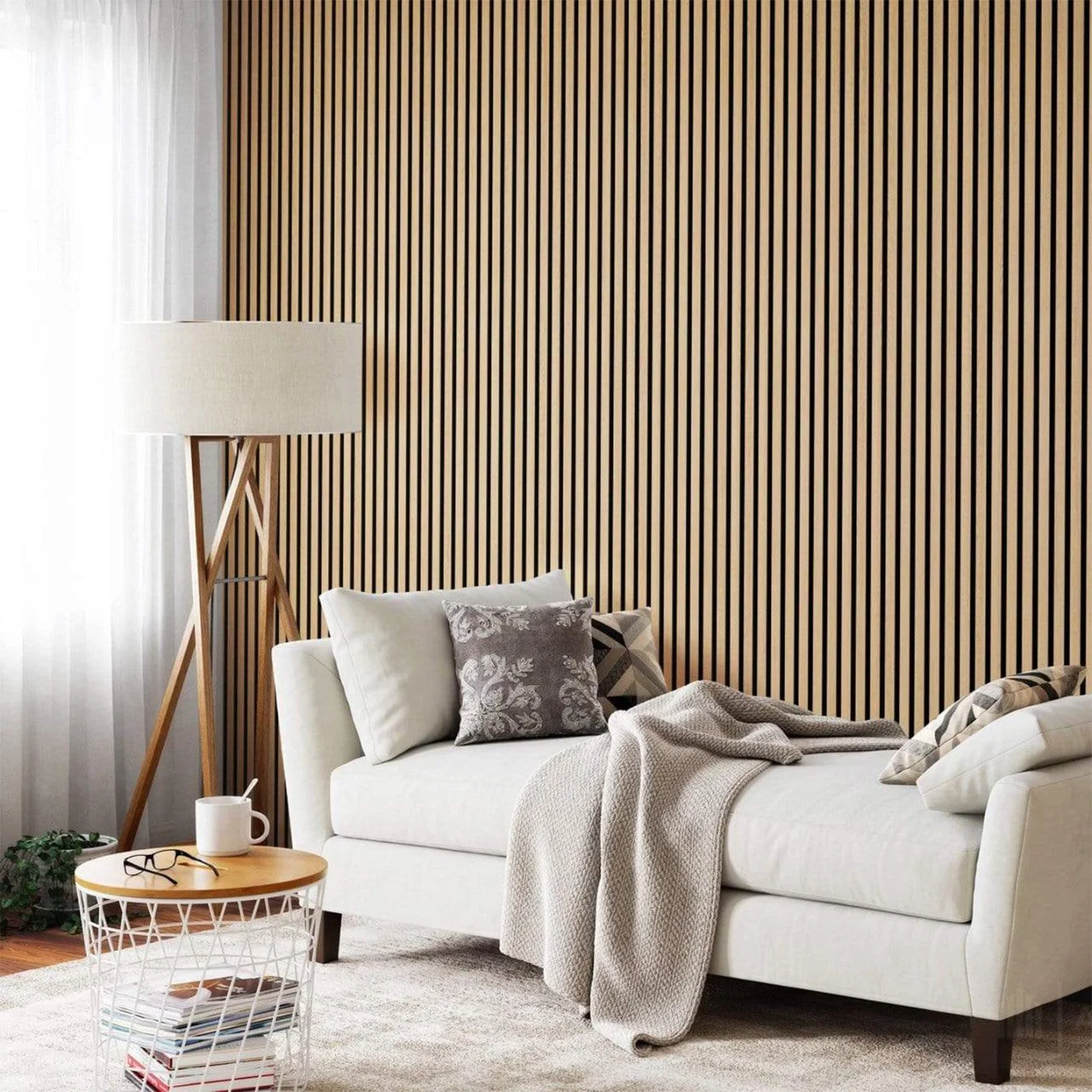 Wall Dark Oak Veneer Akupanel Sound Absorption Slatted Wooden Pet Panel