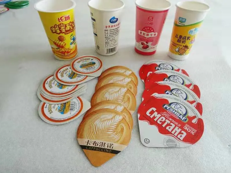 Customized All Kinds PP Cups Die Cut Aluminum Foil Lid Film