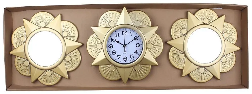 Cross Border Hot Selling Plastic Promotion Home Decoration Three Piece Set of Wall Clock