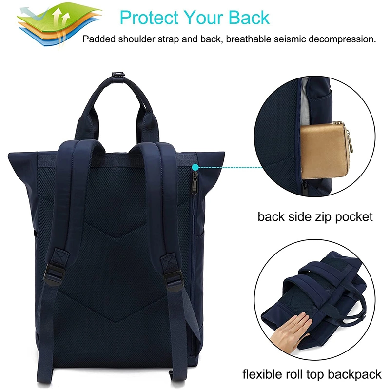 Ligero y resistente al agua elegante simple laminado ampliable adolescentes duradera Mochila Top