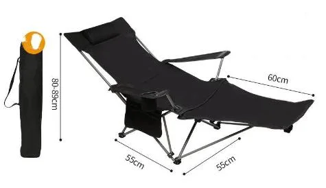 Outdoor Folding Lounge Chair Portable Ultra Light Fishing Chair Beach Camping Director Chair Backrest Small Stool Nap Bed Leisure and Intertainment