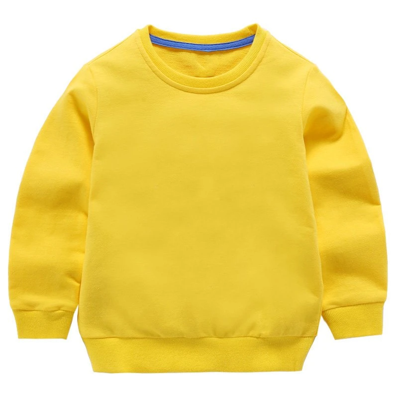 Wholesale/Supplier 100% Cotton Boys and Girls Solid Color O-Neck Sweatshirts Plain Hoodies Kids Pullover