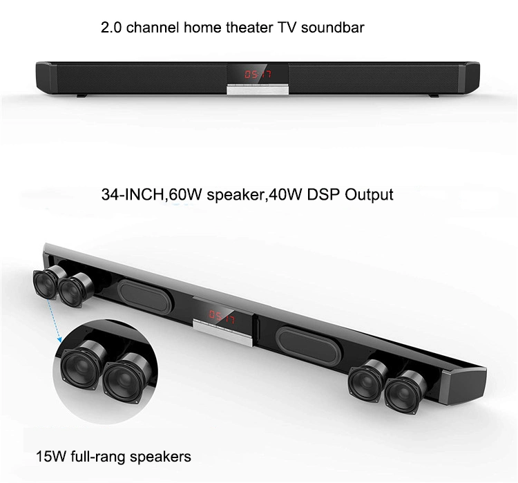 Miboard Bluetooth Versión 5,0+EDR sistema de cine en casa 2,0 canales altavoz Sistema de sonido de cine en casa con audio DSP