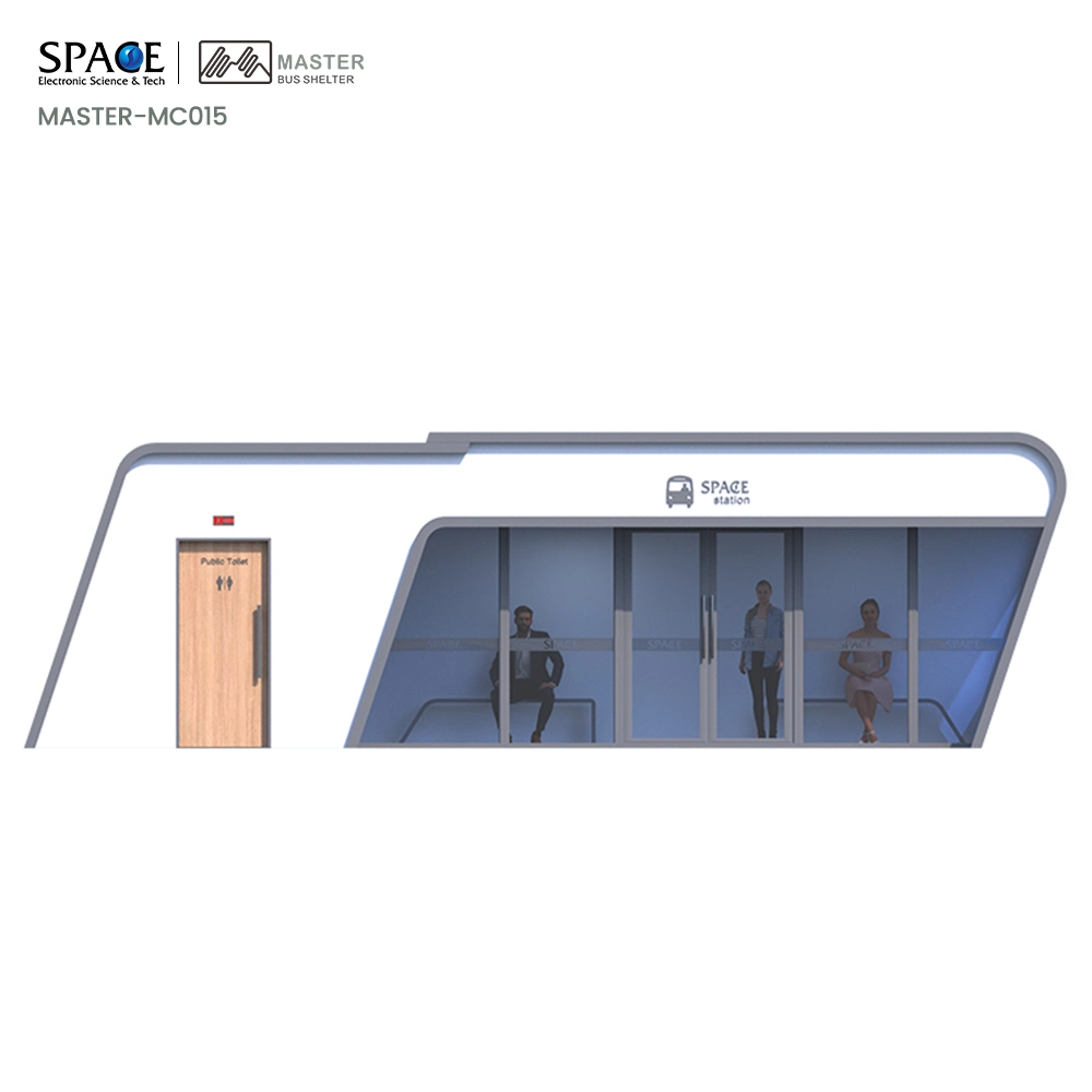 Advertising Bus Shelter Outdoor Furniture with Signage Light Box Bus Station