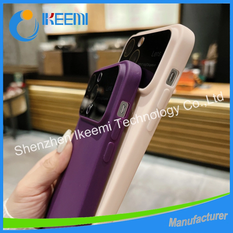 Popular Big Window Suitable for iPhone 14promax Silicone Phone Case Comes with Lens Film Solid iPhone Anti Drop Case