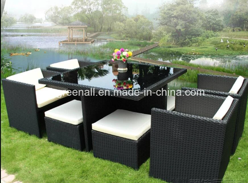 9PCS Wicker Rattan Garden Patio Restaurant Cube Furniture Sets Gn-8639d