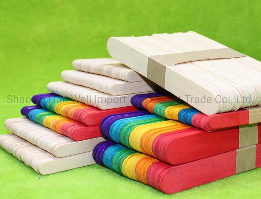 Colorful Solid Birch Wood DIY Decoration Craft Sticks for Party