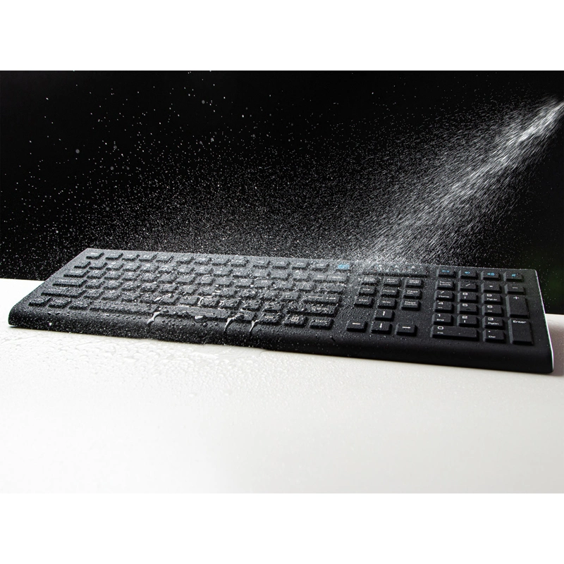 Anti-Bacterial Backlight-Adjustable impermeable resistente teclado de silicona médica Industrial con 12 teclas de función y el teclado numérico