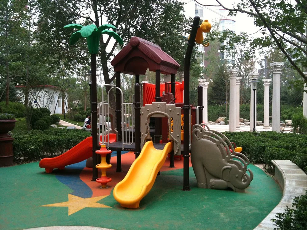 New Type Amusement Kids Three House Slide Outdoor Playground Equipment