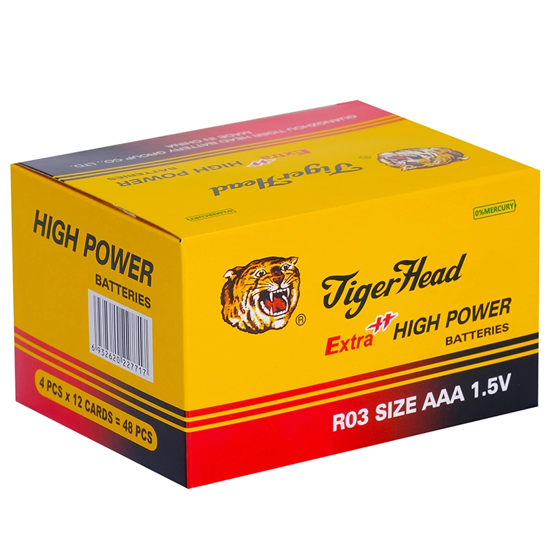 Tiger Heaad Bateria Seca primário de zinco carbono pilha AA R6P para lanternas/rádio