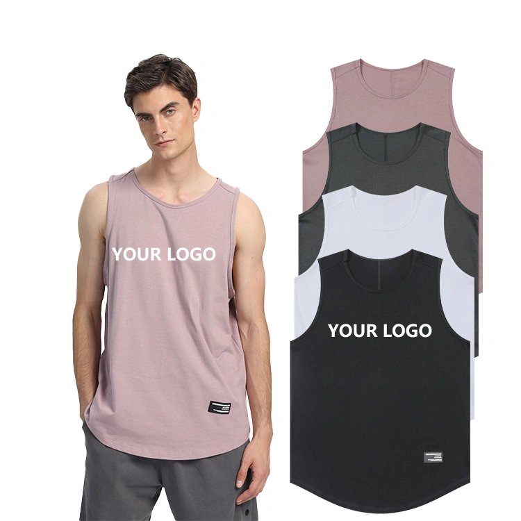 in-Stock Wholesale 100% Cotton Blank Digital Printing Design Men&prime; S Sport T Shirt Undershirt Quick Dry Custom Logo Plain Vest Tank Top