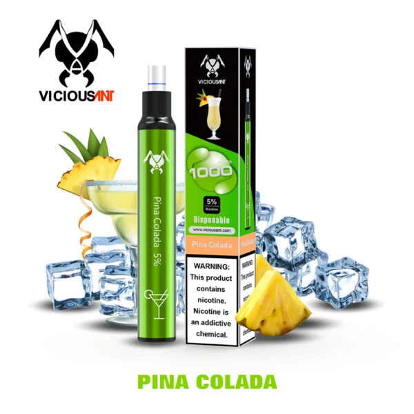 Mini E-Cigarette Viciousant 1000 Puff Пот-пет емкостью 550 мА/ч аккумулятор одноразовый E-Cigarette 4ml E-Liquid OEM/ODM Ecig цветовой пакет с логотипом puffs Flavors ETC Пуфф бар