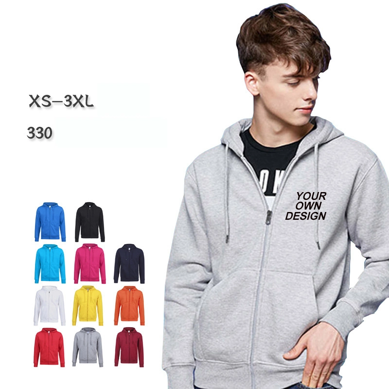 Wholesale Men's Zipper Jacket Casual Streetwear Hoodie Jackets Custom Your Logo Women Hoodies Loose Coat