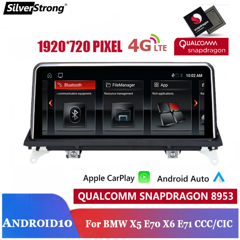 10.25" Car Multimedia Android 10 Snapdragon 8953 4G 64G Car Stereo GPS Navigation Canbus WiFi for BMW E70 X6 E71 2007-2013 CCC/Cic
