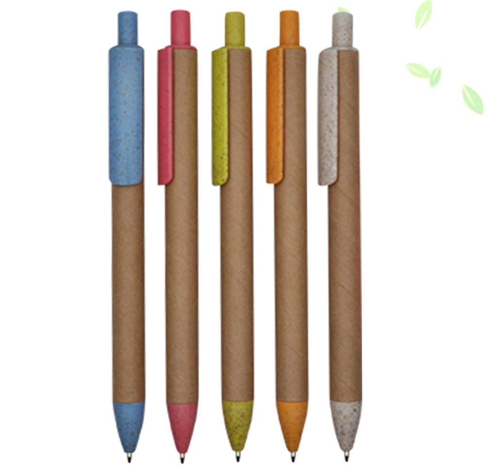 Craft Paper & Wheat Straw Ball Pen with Logo Imprint for Writing
