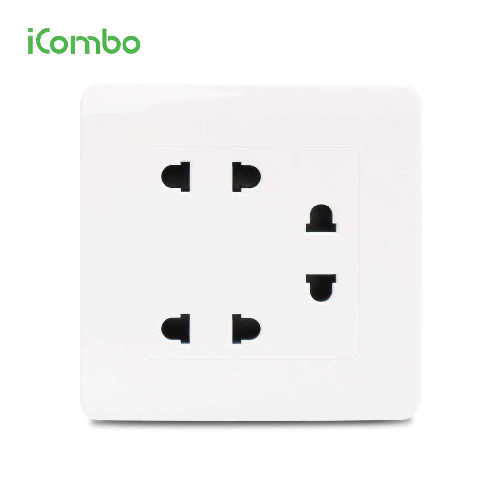 High quality/High cost performance  Triple Mf 2 Pin Wall Electrical Power Switch Socket Outlet with Safety Shutter