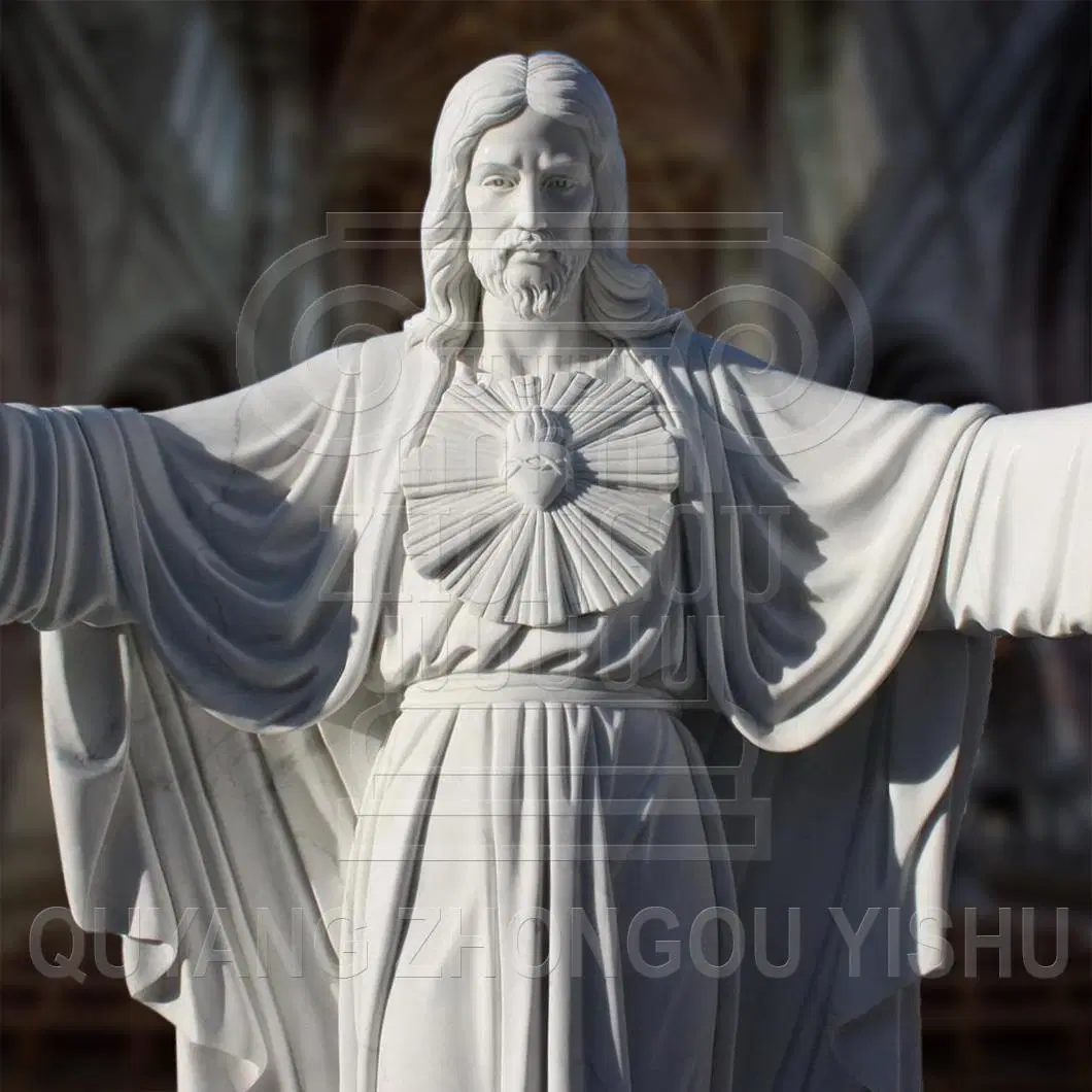 Sculpture religieuse Granite Marbre Jésus Statue Sculpture de l'église