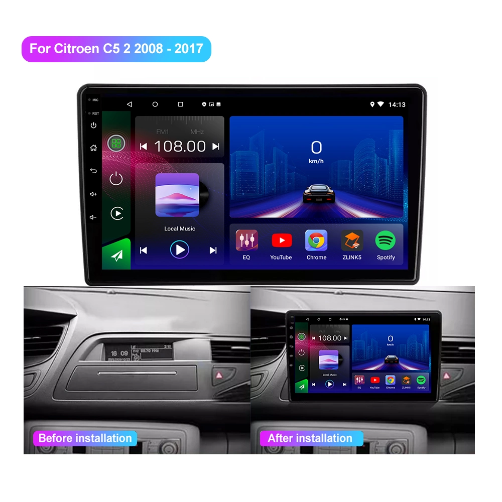 Jmance Multimédia stéréo GPS Autoradio Navigation2 DIN Android 9 voiture Lecteur DVD pour Citroën C5 2 2008 - 2017