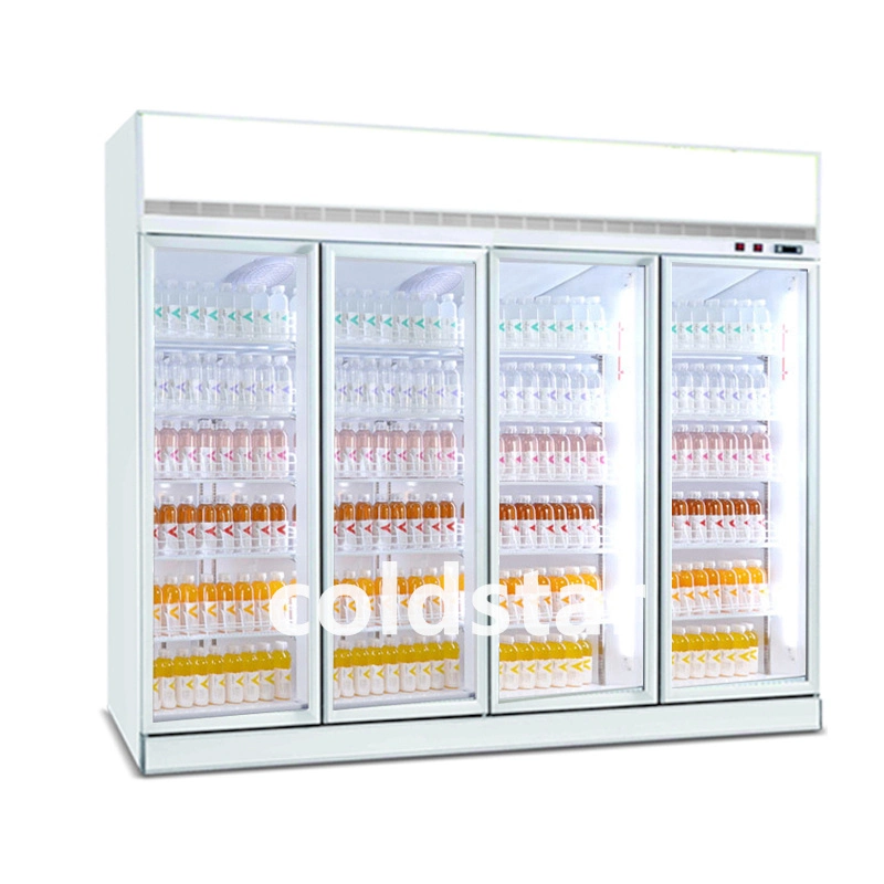 Supermarket Refrigeration Equipment Glass Door Display Refrigerator Showcase