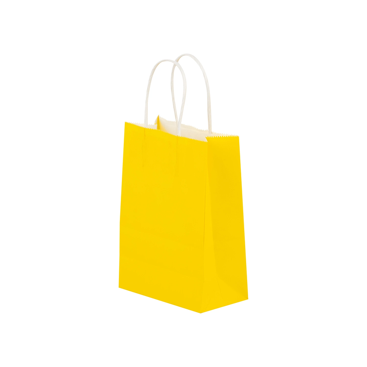 Sac cadeau en papier kraft blanc imprimé personnalisé avec logo recyclable.