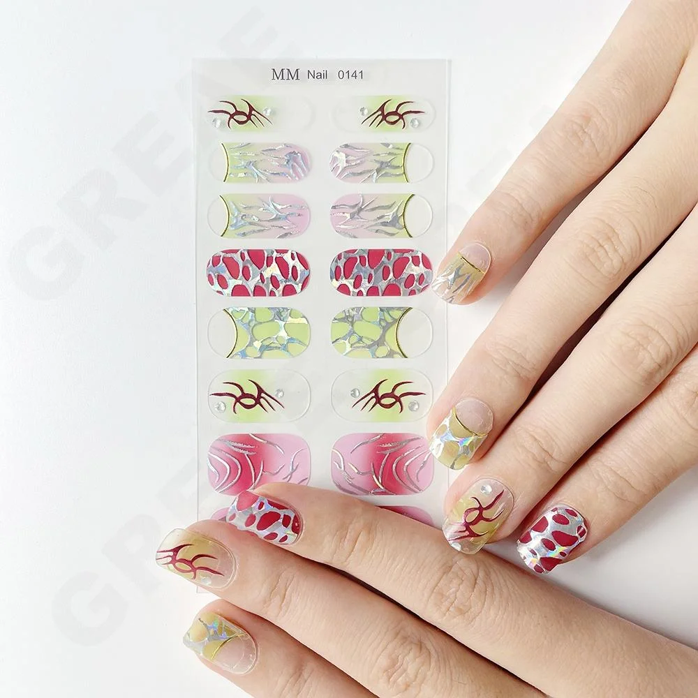 Venta caliente Nail Wraps seguros y respetuosos del medio ambiente Nail Art pegatinas personalizadas