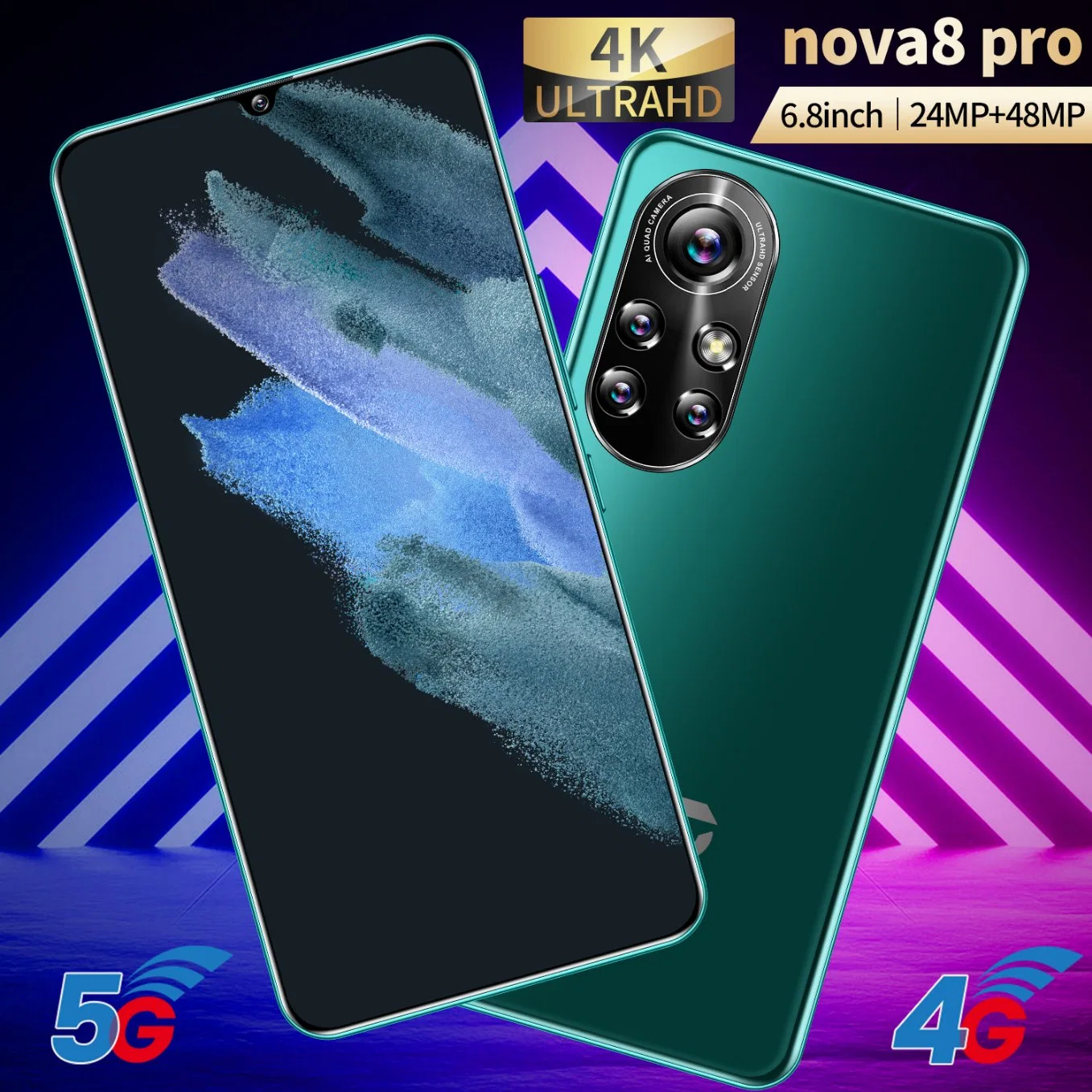 Low Price 6.8 Inch Nova8 PRO Screen FHD+ Dual SIM Dual Standby Unlocked Smart Phone