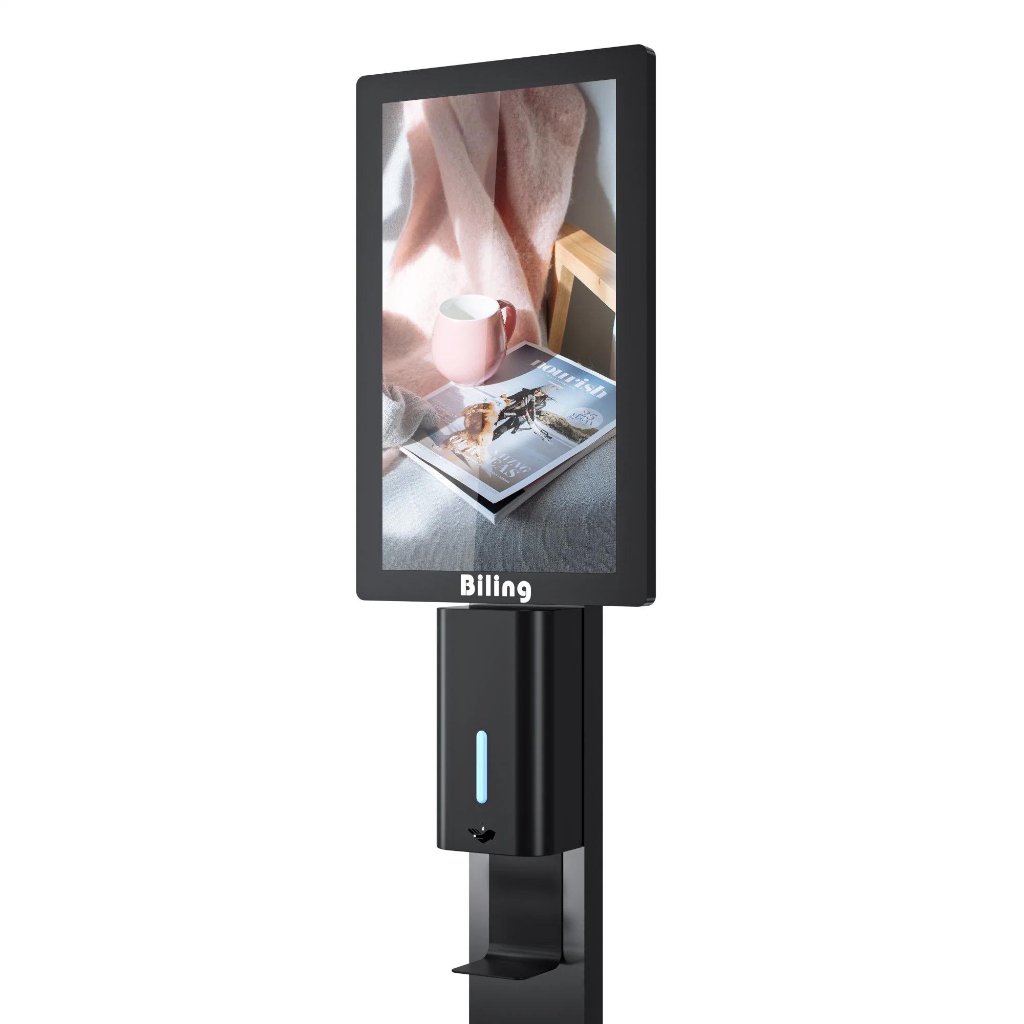 LCD-Werbung Spieler Automatische Spender Alkohol Hand Sanitizer Kiosk
