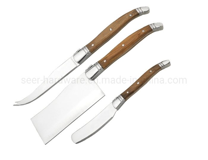 3-Piece Wood Handle Cheese Gadgets Knife Set (SE-K902)