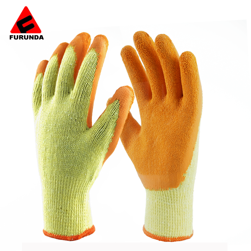 Industrial Safety Wrinkle Latex Hand Protective Wholesale Construction Anti Slip Grip Heavy Duty Latex Coated Working Gloves