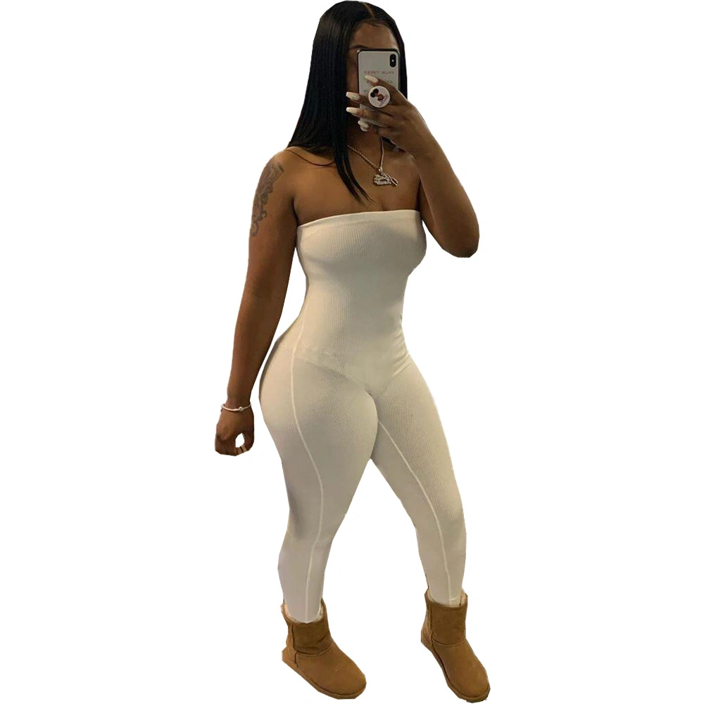 Mayorista/Proveedor de fábrica el verano las mujeres tejen Butt Lifter Bustier Tubo sólido comienzo Jumpsuits romper