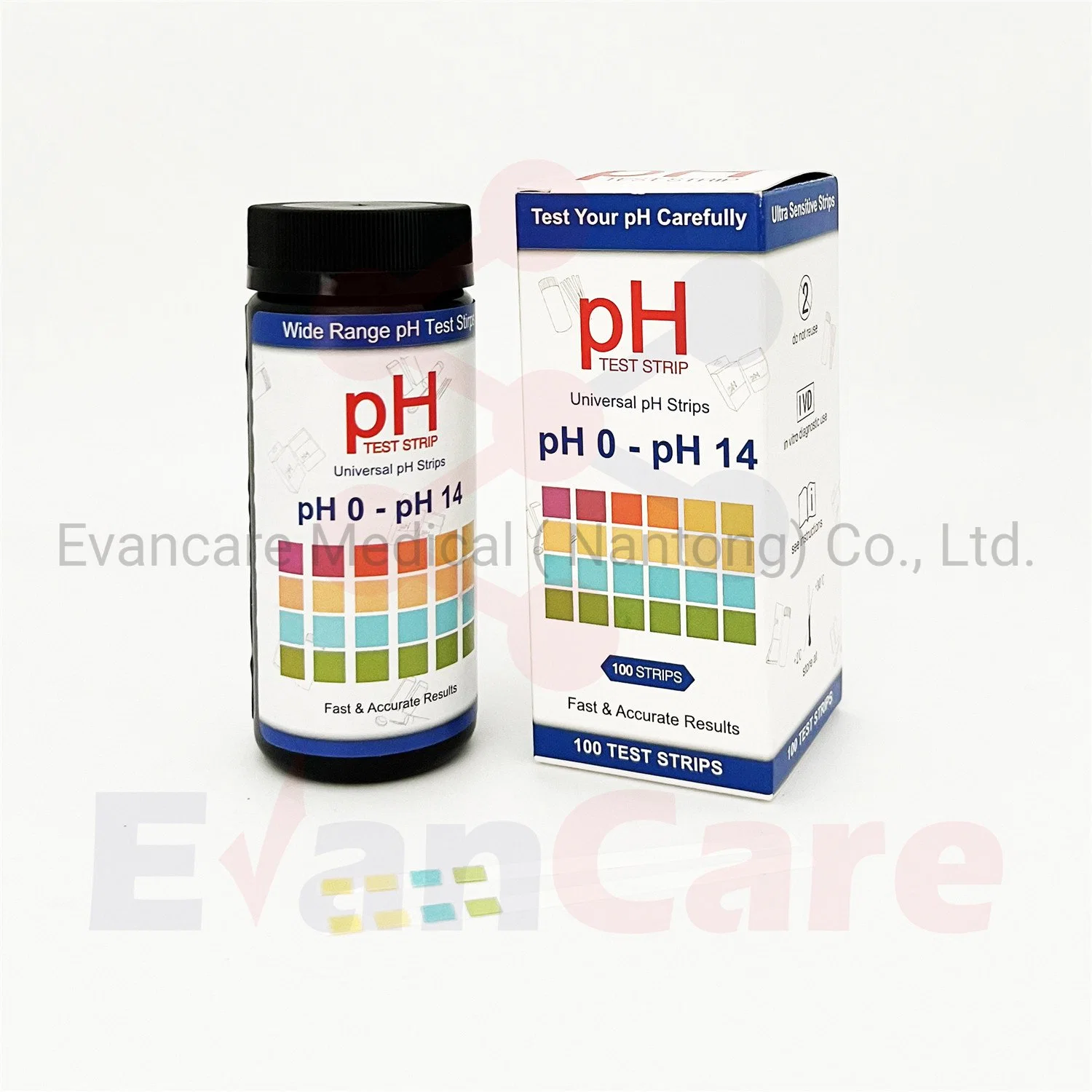 Papier de test de pH pour bandelettes de test de nitrite cétone de réactif de laboratoire médical Evancare Paramètres du testeur analyse d'urine bandelettes de réactif