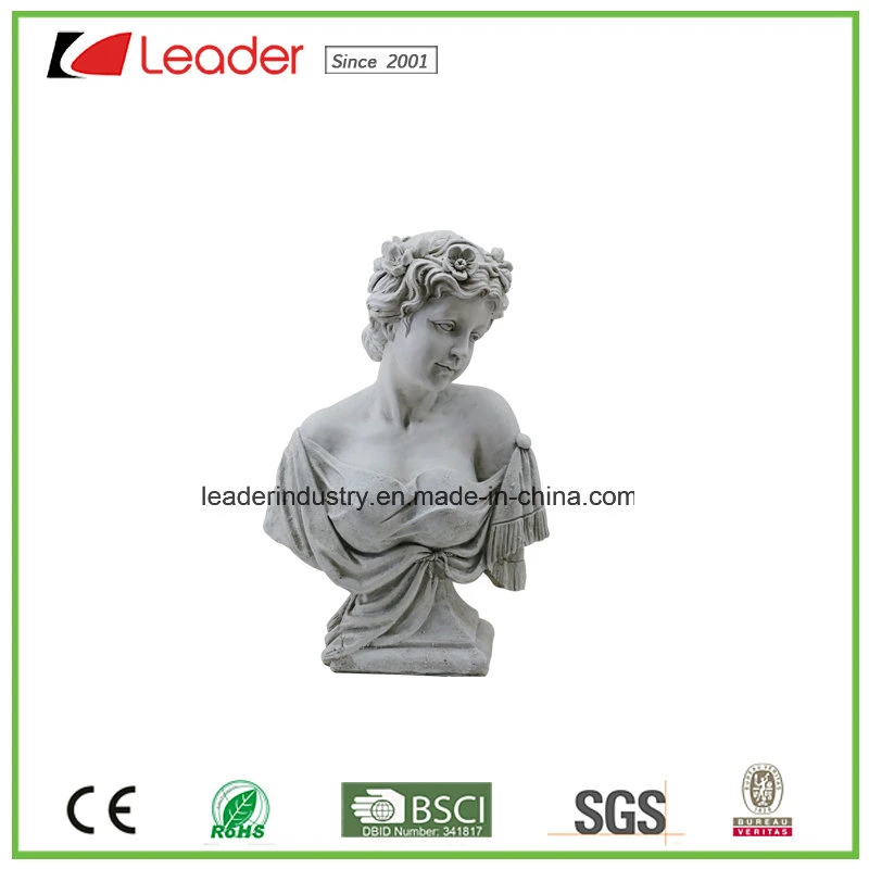 31cm Polyresin Decorative Bust Lady Sculpture for Lawn Decoration