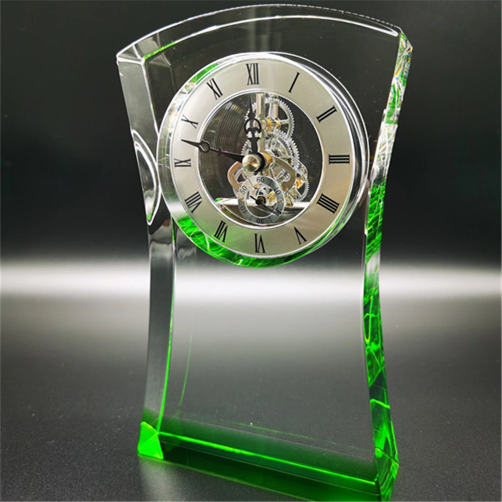 Trophée de cristal de couleur carré horloge Awards