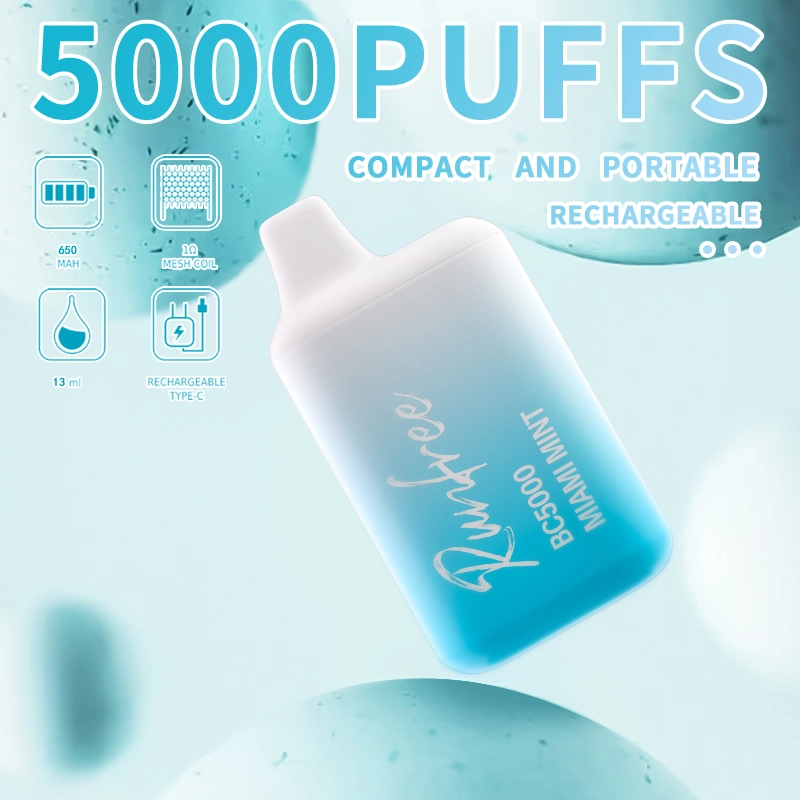 الشركة المصنعة للمعدات الأصلية Puff 5000 إلكترونيا سعر الارجاه العلامات التجارية الصغيرة Vapor رخيصة تغليف قلم القرد القابل للاستخدام مرة واحدة