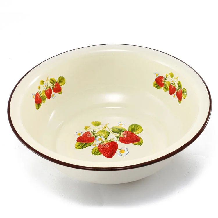 Hot Sale Enamel Coating Wash Basin with Flower for Kitchenware and Cookware