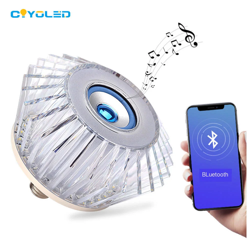 Coyoled Party Portable Gift Decoration Wireless Music Light with Remote Control Crystal Design Acrylic Smart LED Bulb