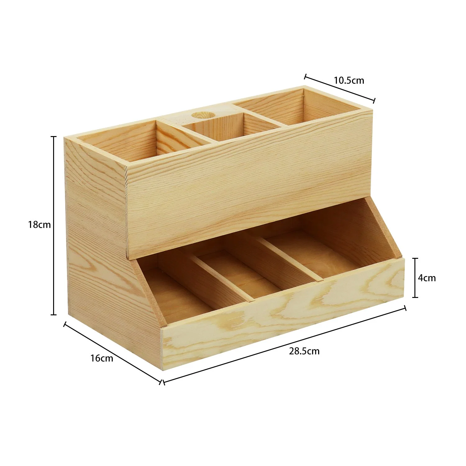 OEM ODM Handmade Unfinished Solid Pine Wooden Desk Organizer Box