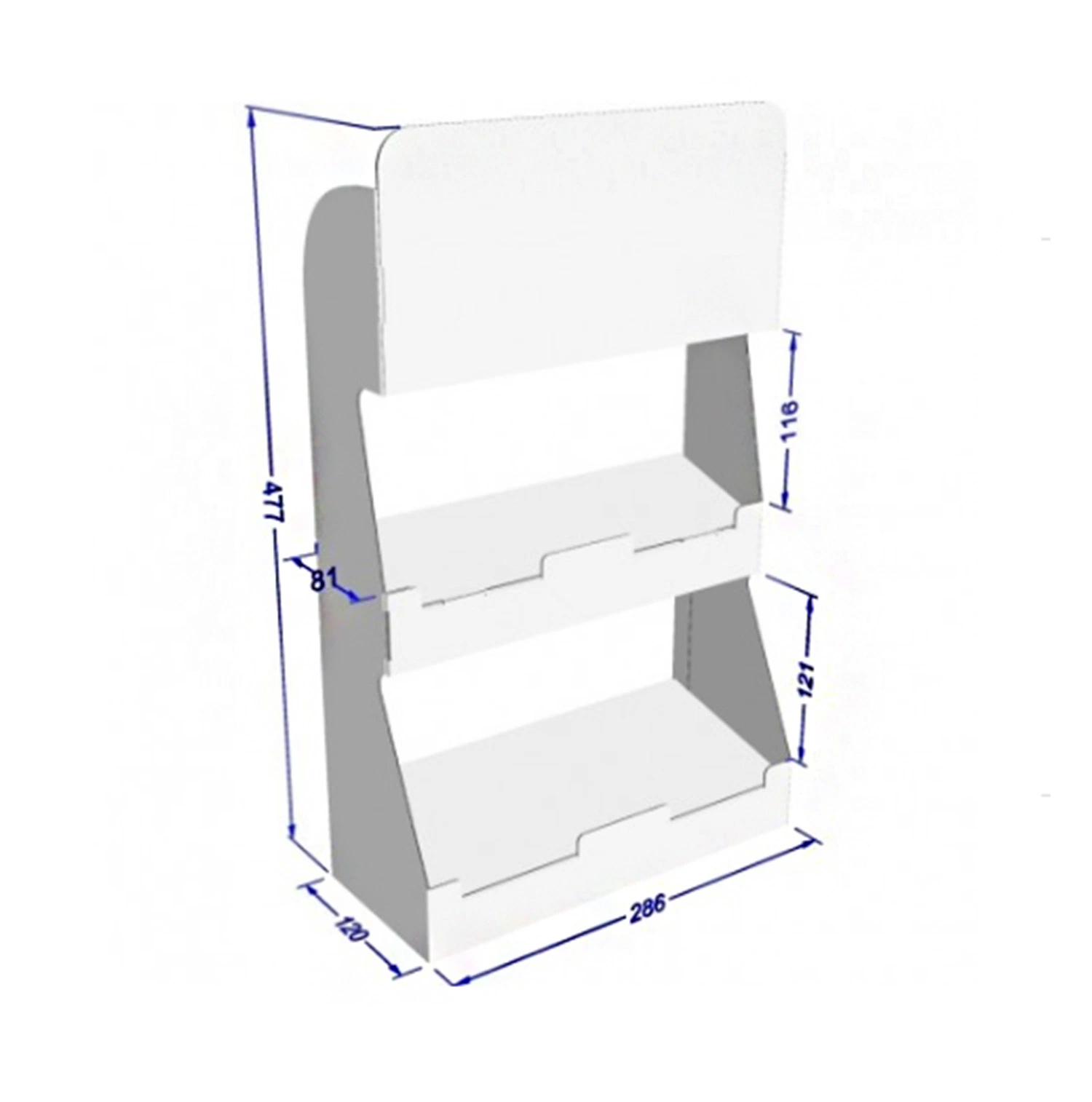 Cardboard Display Very Easy to Mount with Four Trays with Rounded Very Easy to Assemble