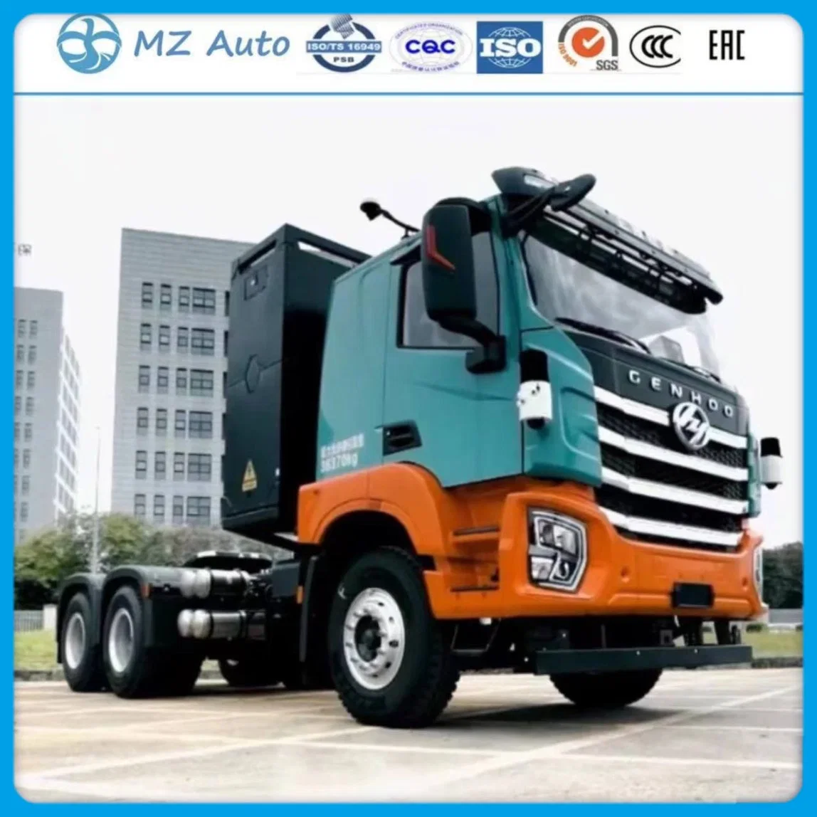 Factory Direct Sales Genhoo Saic Hongyan H6 Rechargeable Electric Trucks 6X4/4X2 Head Truck Tractor 280/360/420 Kw 490/585HP Made in China