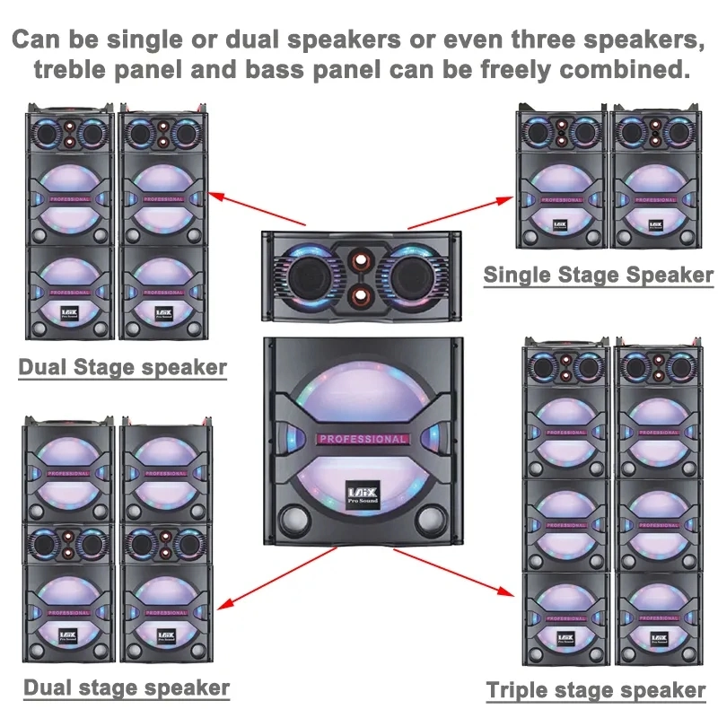 OEM SKD 2*10 2*12inch Professional Active Stage DJ Tower Speaker PRO Audio