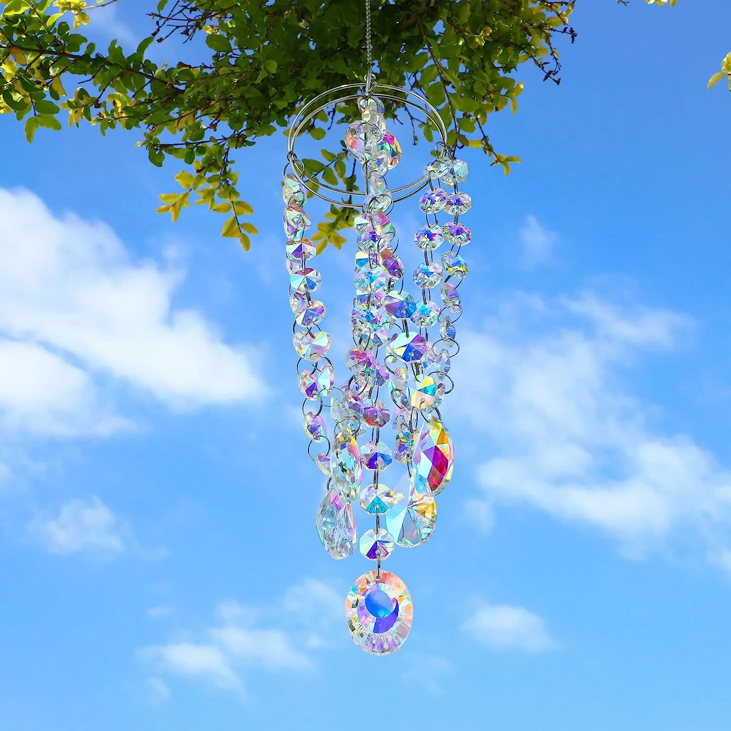 Presente para as mulheres de Mãe decoração Casa lustre vento Chimes cristal Janela do Suncatcher suspensa para o Sol Catchers Prism Rainbow Maker Pendant