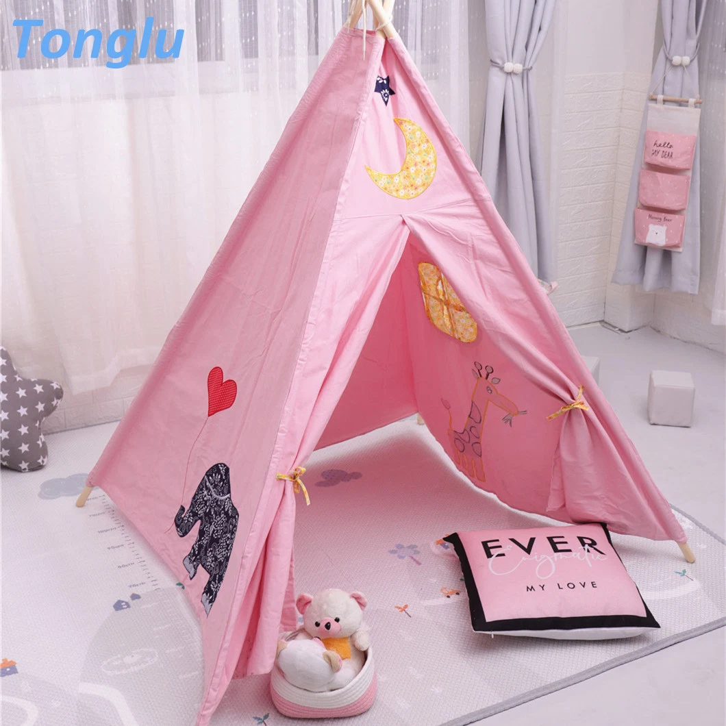 High quality/High cost performance  Lovely Giraffe Kids Tent Cotton Canvas Comfortable Toddler Teepee Tents